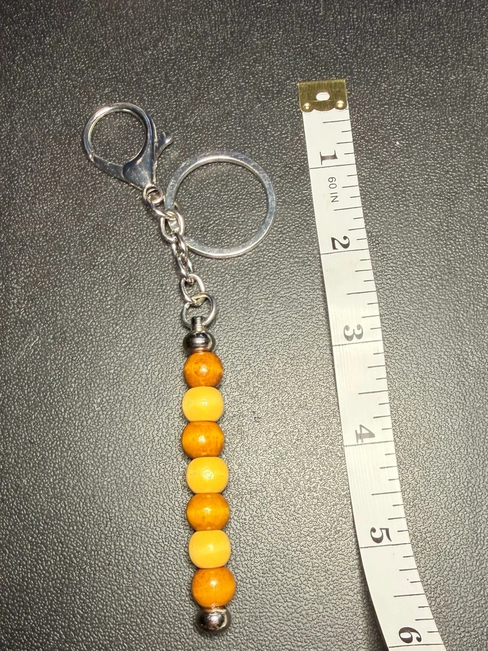 ✨Hand Crafted✨Beaded Yellow-Tan Keychain Charm